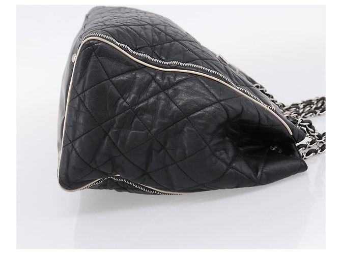 CHANEL Matelasse Chain Tote Bag Calf Skin Black Silver CC - vista 5