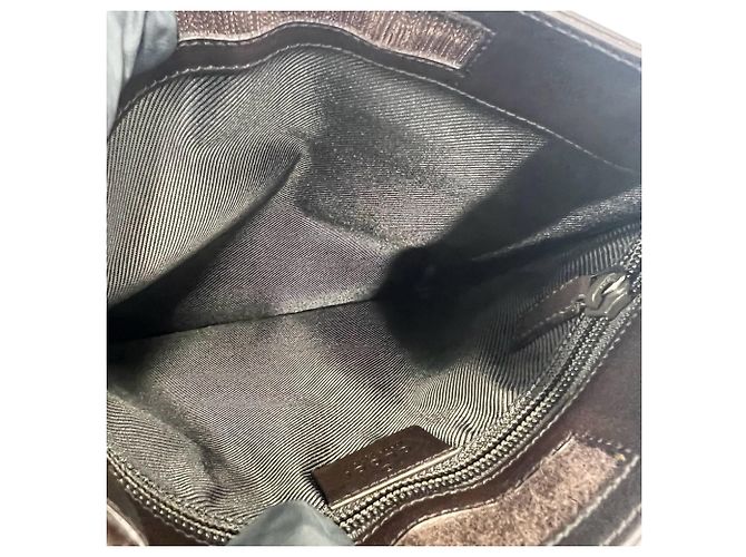 Borsa a tracolla Gucci in pelle marrone - vista 8