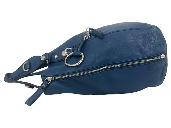 Borsa Gucci Icon Bit in pelle blu - vista 4