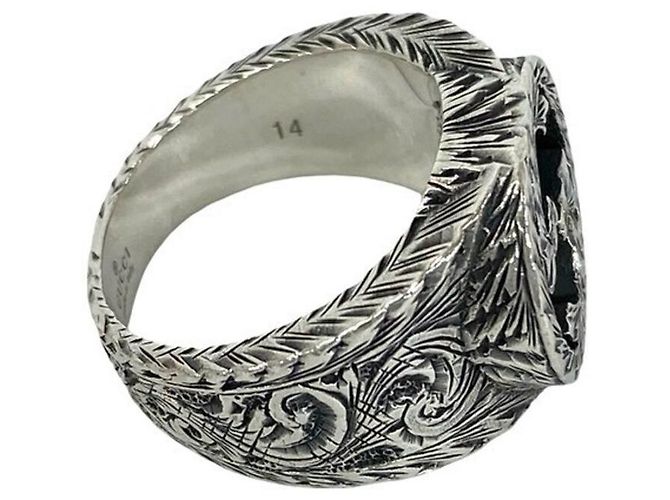 Gucci Interlocking G Silberbandring - Ansicht 4