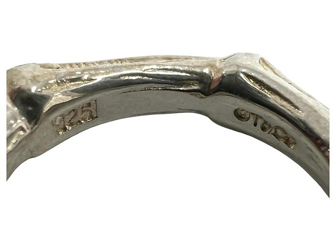 Autre Marque Anello a Fascia Tiffany Vintage Bamboo in Argento - vista 2