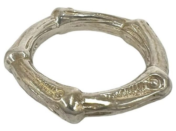 Autre Marque Anello a Fascia Tiffany Vintage Bamboo in Argento - vista 4