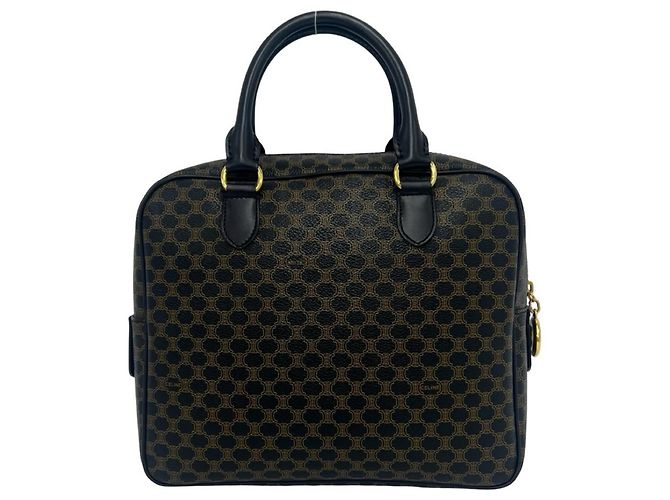 Céline Celine Vintage Macadam Blazon Pattern Lederhandtasche - Ansicht 2