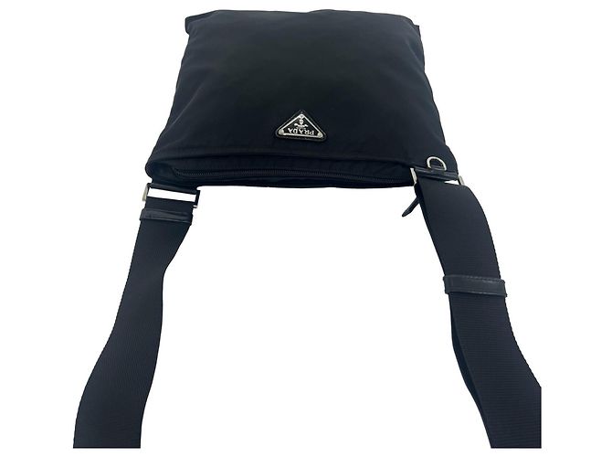 Mini borsa a tracolla in nylon con logo triangolare Prada - vista 3
