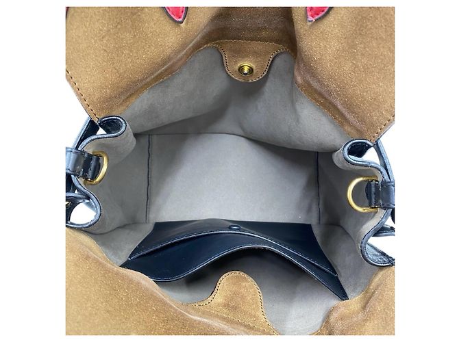 Borsa in pelle scamosciata Fendi Flip Logo Hardware - vista 8