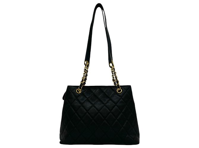 Borsa Tote Chanel Matelassé Coco Mark in pelle Caviar - vista 2
