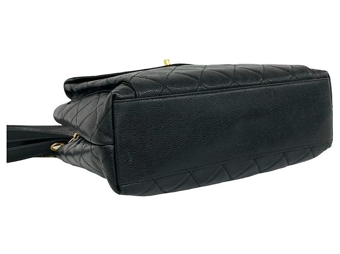 Borsa Tote Chanel Matelassé Coco Mark in pelle Caviar - vista 6