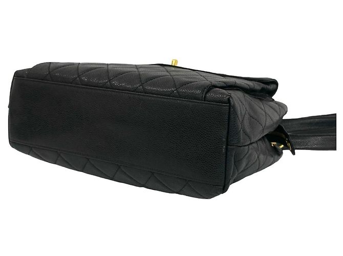 Borsa Tote Chanel Matelassé Coco Mark in pelle Caviar - vista 7
