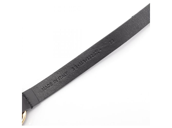 Christian Dior Gürtel aus schwarzem Leder - Ansicht 8