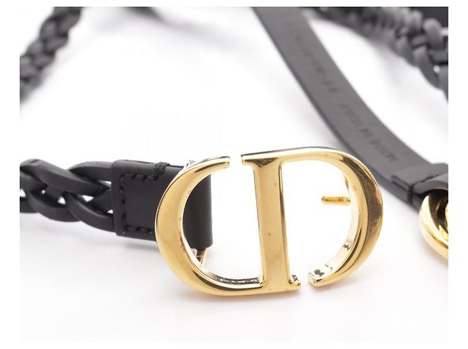 Christian Dior Gürtel aus schwarzem Leder - Ansicht 9