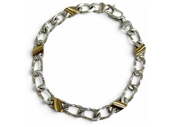 Autre Marque Bracciale con ciondoli Tiffany & Co. in argento e oro giallo - vista 2