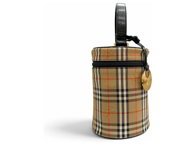 Burberry Vintage Leder-Beautycase mit Nova Check Muster - Ansicht 2