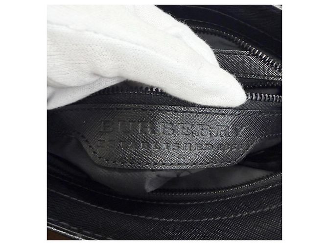 Borsa a tracolla Burberry in tela e pelle - vista 11