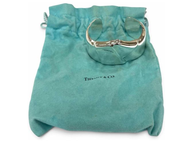 Autre Marque Bracciale Rigido Tiffany Vintage Elsa Peretti 925 Ribbon Bone Cuff - vista 2