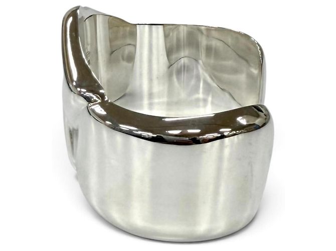 Autre Marque Bracciale Rigido Tiffany Vintage Elsa Peretti 925 Ribbon Bone Cuff - vista 3