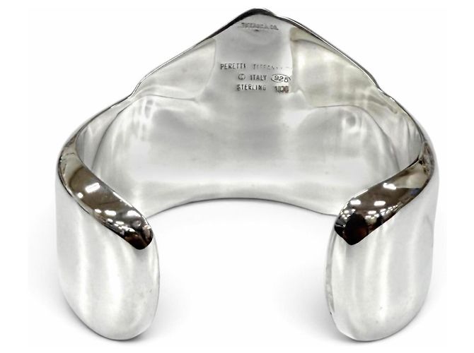 Autre Marque Bracciale Rigido Tiffany Vintage Elsa Peretti 925 Ribbon Bone Cuff - vista 4