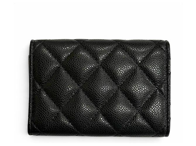 Cartera compacta tríptico Chanel Coco Mark de piel Caviar - vista 3