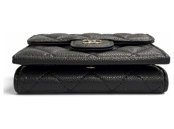 Cartera compacta tríptico Chanel Coco Mark de piel Caviar - vista 4