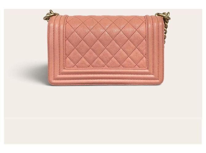 Borsa Chanel Boy in pelle caviar rosa - vista 3