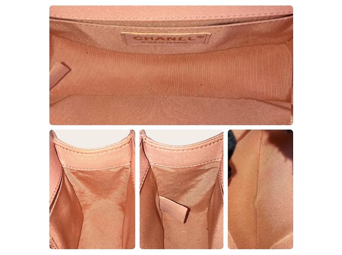 Borsa Chanel Boy in pelle caviar rosa - vista 9