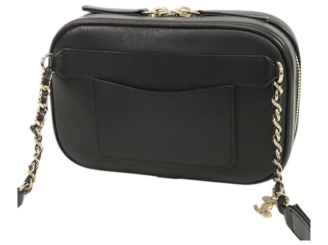 Borsa Camera Chanel CC Mania in pelle di agnello nera - vista 2