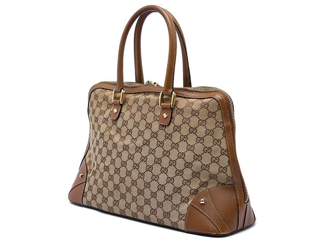Borsa a mano Gucci Beige GG Canvas Dome Nailhead - vista 2