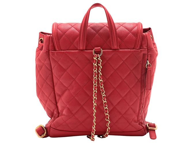 Zaino Chanel Red Quilted Caviar CC Filigree - vista 2