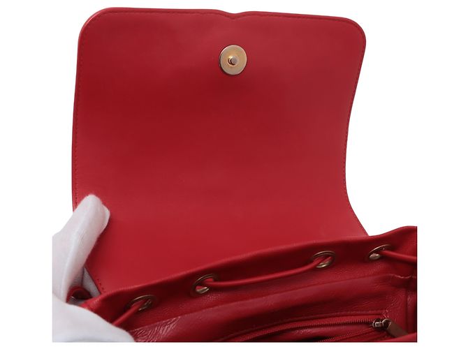 Zaino Chanel Red Quilted Caviar CC Filigree - vista 6