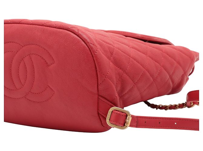 Zaino Chanel Red Quilted Caviar CC Filigree - vista 7