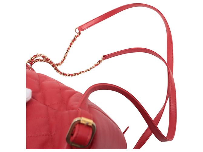 Zaino Chanel Red Quilted Caviar CC Filigree - vista 9