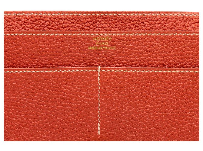 Hermès Orange Togo Dogon Duo Wallet GM - vista 5