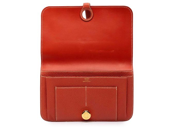 Hermès Orange Togo Dogon Duo Wallet GM - vista 6