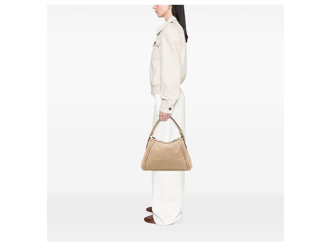 Borsa a tracolla Gucci Guccissima Scarlett Beige - vista 6