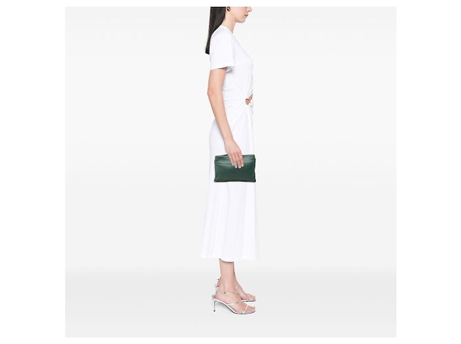 Pouch da polso in pelle verde con logo LOEWE Materiale - vista 6