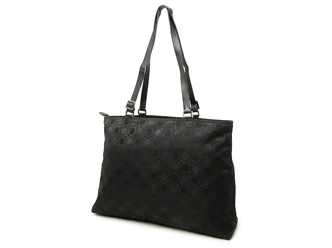 Salvatore Ferragamo Borsa tote Ferragamo in nylon nero Gancini - vista 2