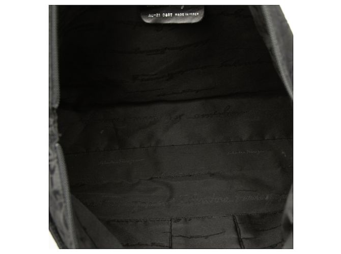 Salvatore Ferragamo Borsa tote Ferragamo in nylon nero Gancini - vista 4