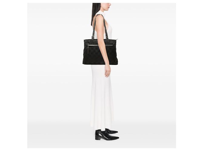Salvatore Ferragamo Borsa tote Ferragamo in nylon nero Gancini - vista 6