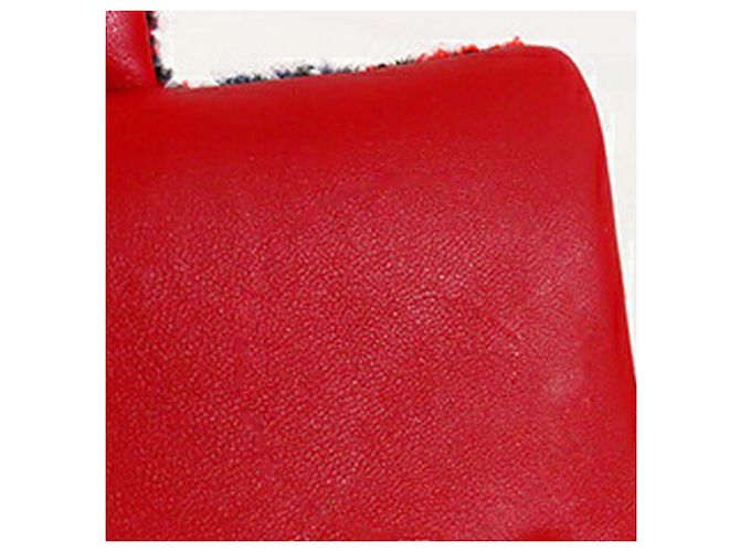 Chanel Red Mini Rectangular Classic Tweed Plaid Single Flap - vista 12