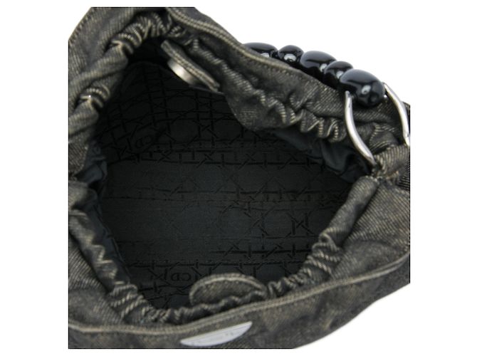 Borsa Dior Malice in denim nero - vista 4