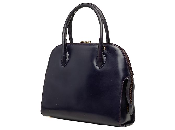 Salvatore Ferragamo Borsa Ferragamo Blue Leather Gancini Dome Satchel - vista 2