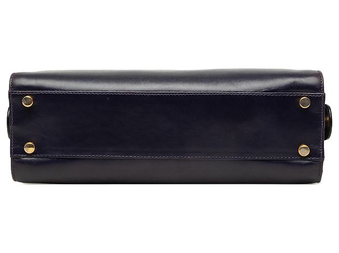 Salvatore Ferragamo Borsa Ferragamo Blue Leather Gancini Dome Satchel - vista 3