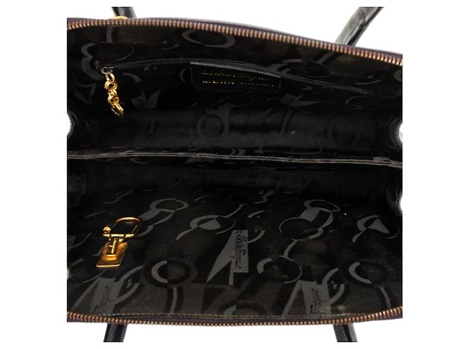 Salvatore Ferragamo Borsa Ferragamo Blue Leather Gancini Dome Satchel - vista 4