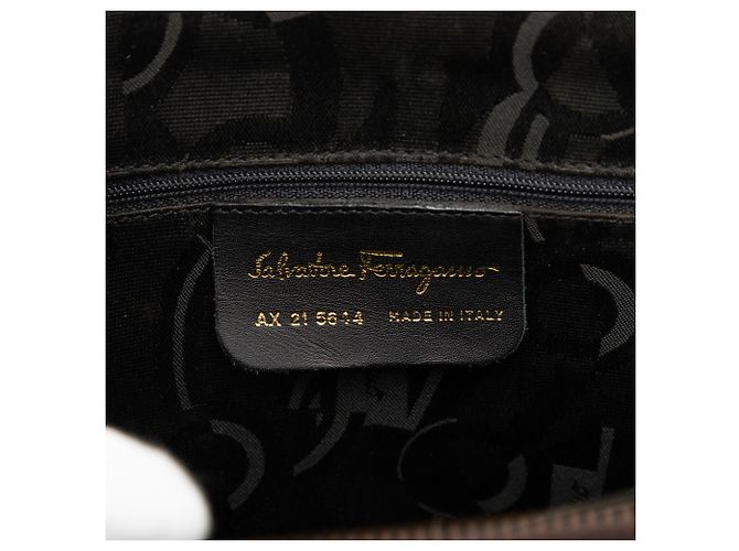 Salvatore Ferragamo Borsa Ferragamo Blue Leather Gancini Dome Satchel - vista 5