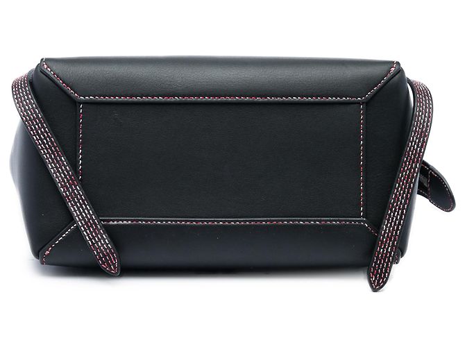 Belt Bag Céline Bolsa Cinto Celine em Micro Pele de Bezerro Grão Preto com Costuras - vista 3