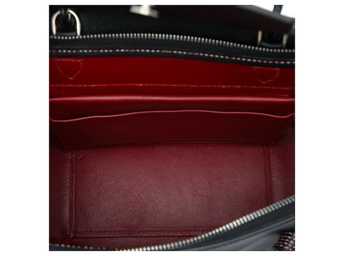 Belt Bag Céline Bolsa Cinto Celine em Micro Pele de Bezerro Grão Preto com Costuras - vista 4