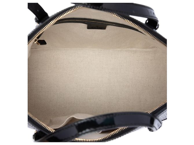 Borsa Gucci Nice Dome Large in pelle verniciata Microguccissima Nera - vista 4