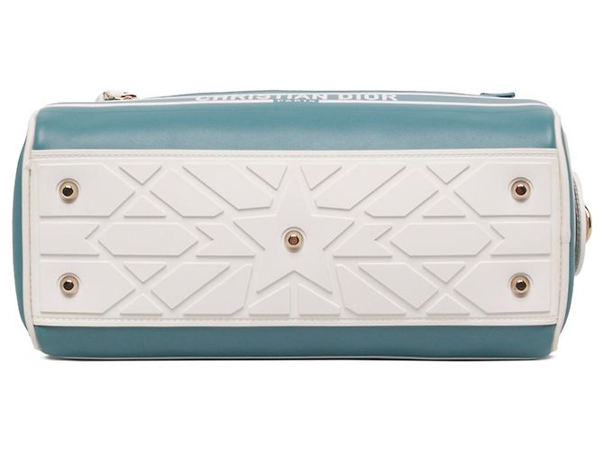 Borsa Bowling Dior Vibe Small in Pelle Blu - vista 3
