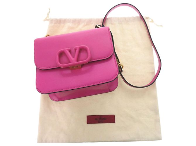 Valentino Mini Borsa a Tracolla VSling in Pelle di Vitello Liscia Rosa - vista 15