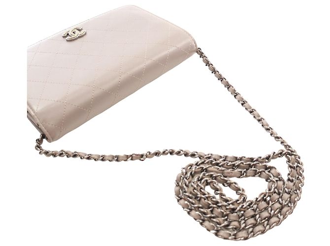 Portafoglio Chanel Brown CC Quilted Calfskin Wallet On Chain - vista 7