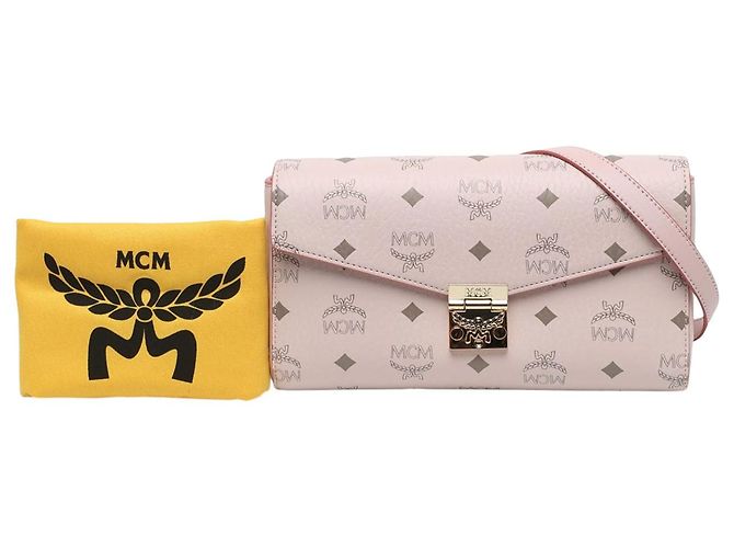 MCM Pink Visetos Coated Canvas Millie Flap Crossbody - vista 6